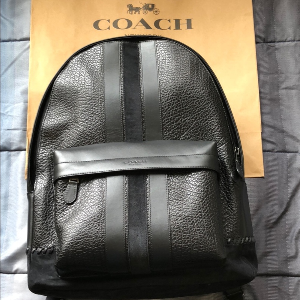 NEW COACH CHARLES BACKPACK WITH BASEBALL STITCH